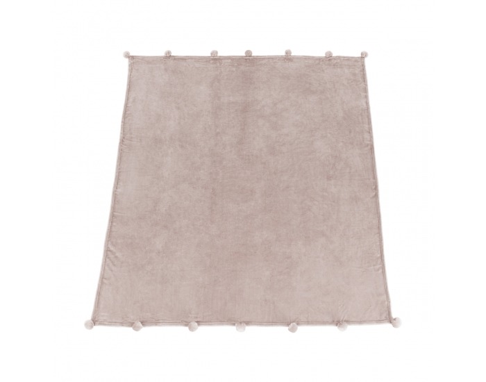 Plyšová deka s brmbolcami Luang 150x200 cm - púdrová ružová