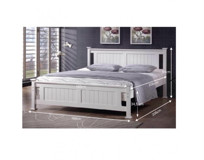 Manželská posteľ s roštom Lucas 160 160x200 cm - biela