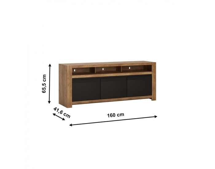 TV stolík Lucita HAVF01 - dub lefkas tmavý / čierna