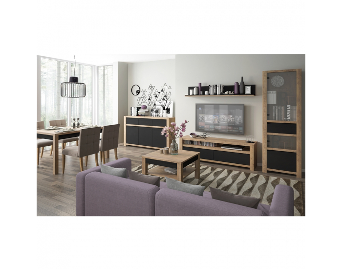 TV stolík Lucita HAVF01 - dub lefkas tmavý / čierna