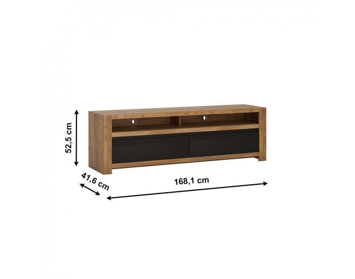 TV stolík Lucita HAVF02 - dub lefkas tmavý / čierna