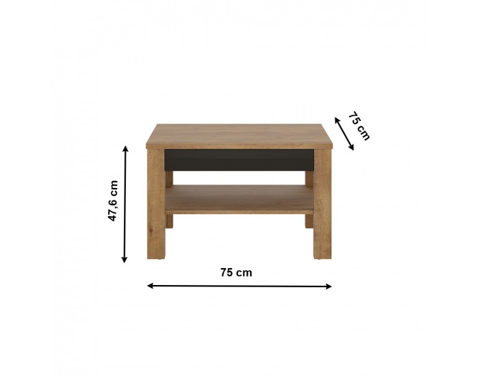 Konferenčný stolík Lucita HAVT01 - dub lefkas tmavý / čierna
