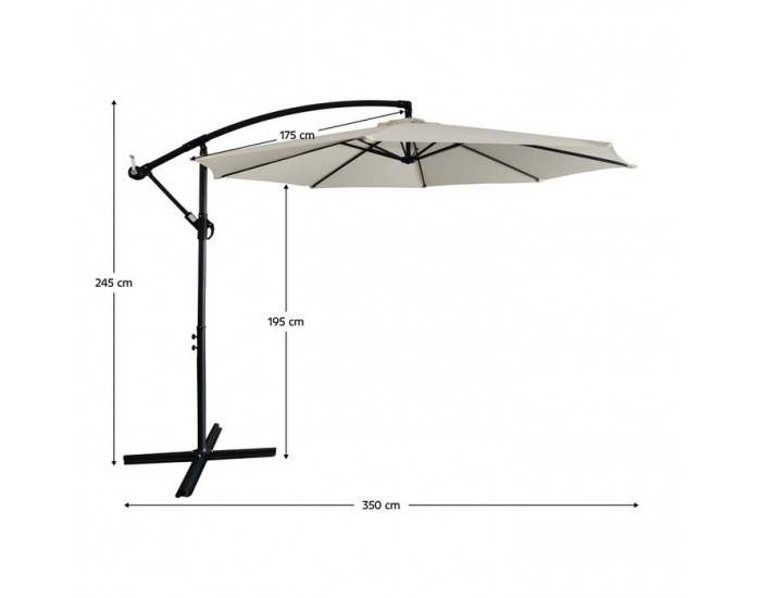 Záhradný slnečník Lukan - béžová