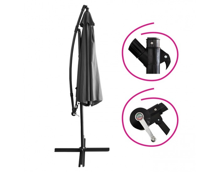 Záhradný slnečník Lukan - sivá