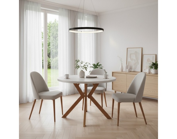 Rozkladací jedálenský stôl Lukos 100-250/75,5 cm - biela / dub