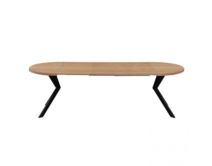 Rozkladací jedálenský stôl Lukos 100-250/75,5 cm - svetlý dub / čierna