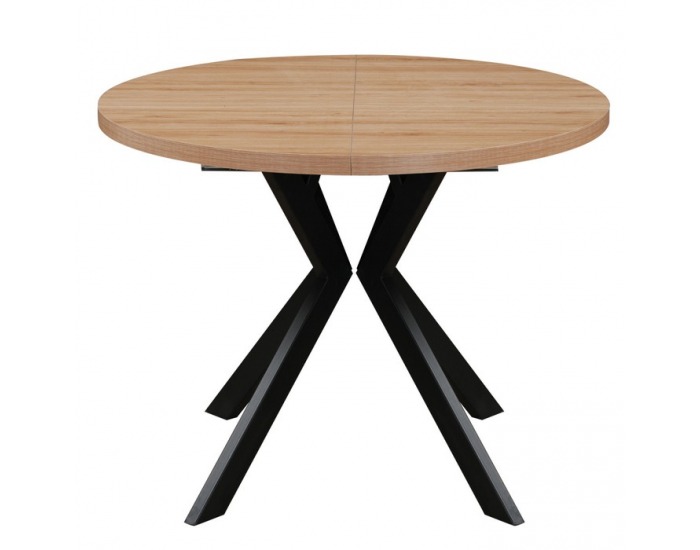 Rozkladací jedálenský stôl Lukos 100-250/75,5 cm - svetlý dub / čierna