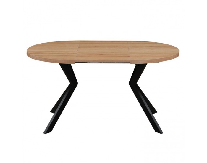 Rozkladací jedálenský stôl Lukos 100-250/75,5 cm - svetlý dub / čierna
