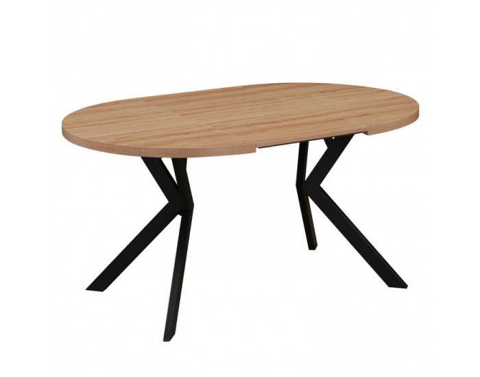 Rozkladací jedálenský stôl Lukos 100-250/75,5 cm - svetlý dub / čierna