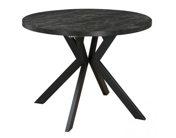 Rozkladací jedálenský stôl Lukos 100-250/75,5 cm - tmavý betón / čierna