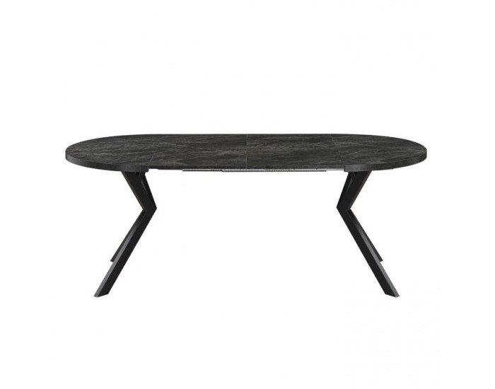 Rozkladací jedálenský stôl Lukos 100-250/75,5 cm - tmavý betón / čierna