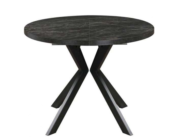 Rozkladací jedálenský stôl Lukos 100-250/75,5 cm - tmavý betón / čierna