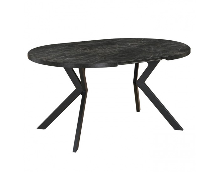 Rozkladací jedálenský stôl Lukos 100-250/75,5 cm - tmavý betón / čierna