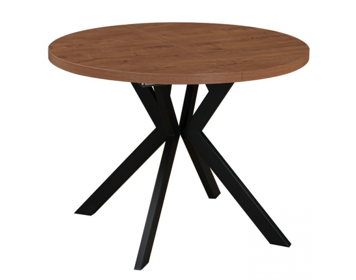Rozkladací jedálenský stôl Lukos 100-250/75,5 cm - tmavý dub / čierna