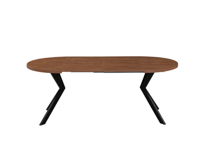 Rozkladací jedálenský stôl Lukos 100-250/75,5 cm - tmavý dub / čierna