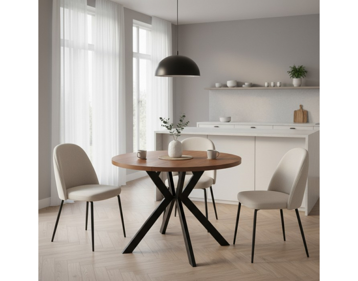 Rozkladací jedálenský stôl Lukos 100-250/75,5 cm - tmavý dub / čierna