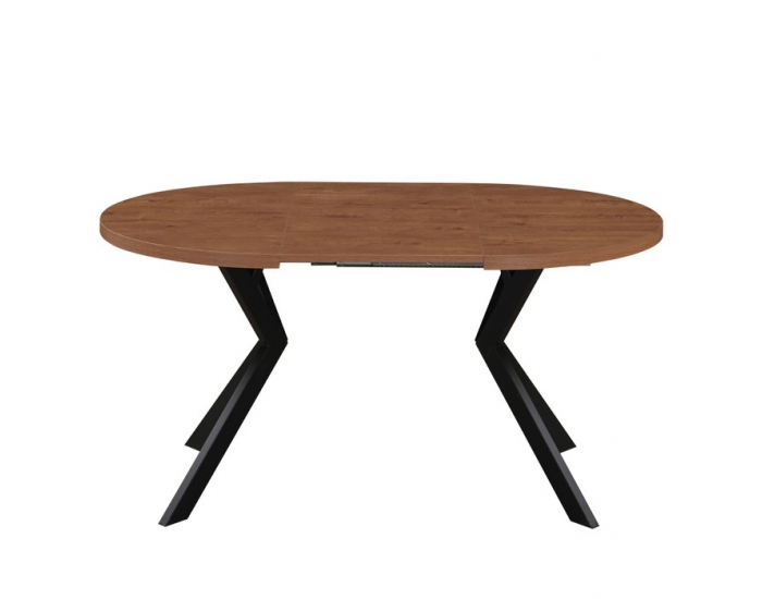 Rozkladací jedálenský stôl Lukos 100-250/75,5 cm - tmavý dub / čierna
