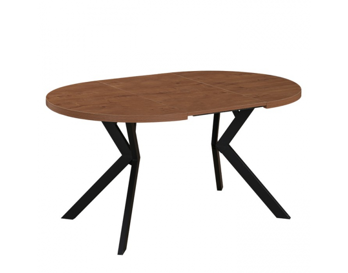 Rozkladací jedálenský stôl Lukos 100-250/75,5 cm - tmavý dub / čierna