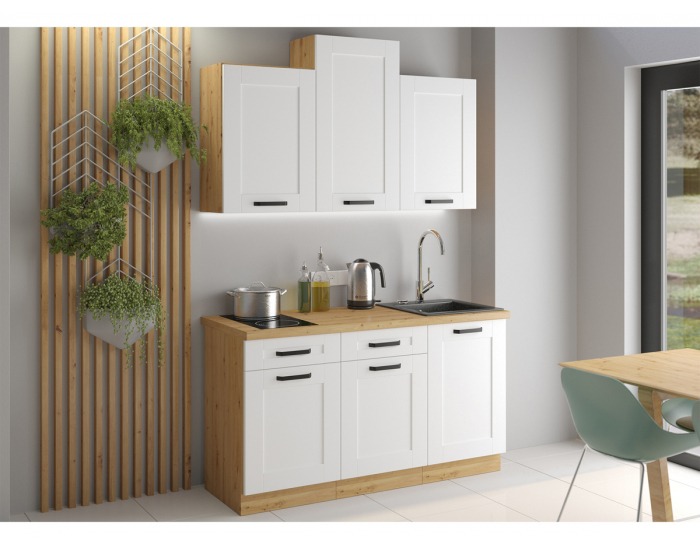 Dolná kuchynská skrinka Lula 50 D 1F 1S BB - biela / dub artisan