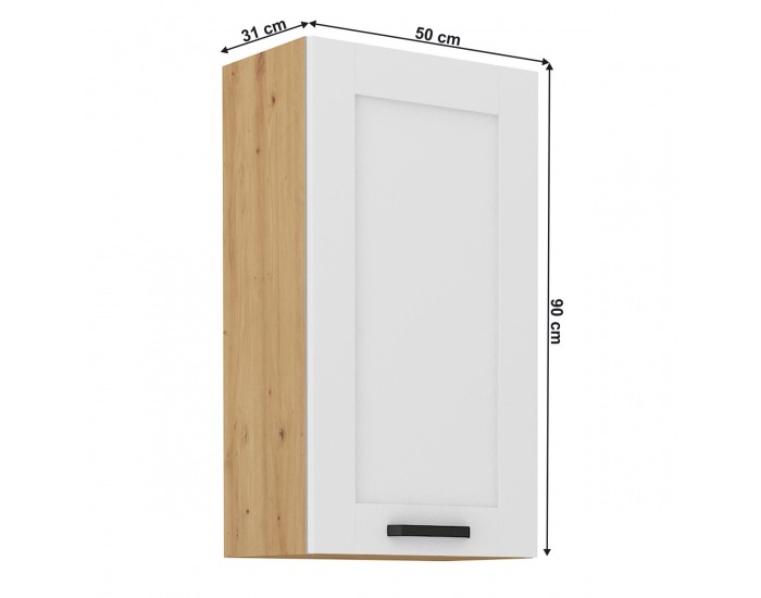 Horná kuchynská skrinka Lula 50 G-90 1F - biela / dub artisan