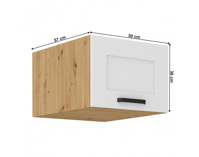 Horná kuchynská skrinka Lula 50 NAGU-36 1F - biela / dub artisan