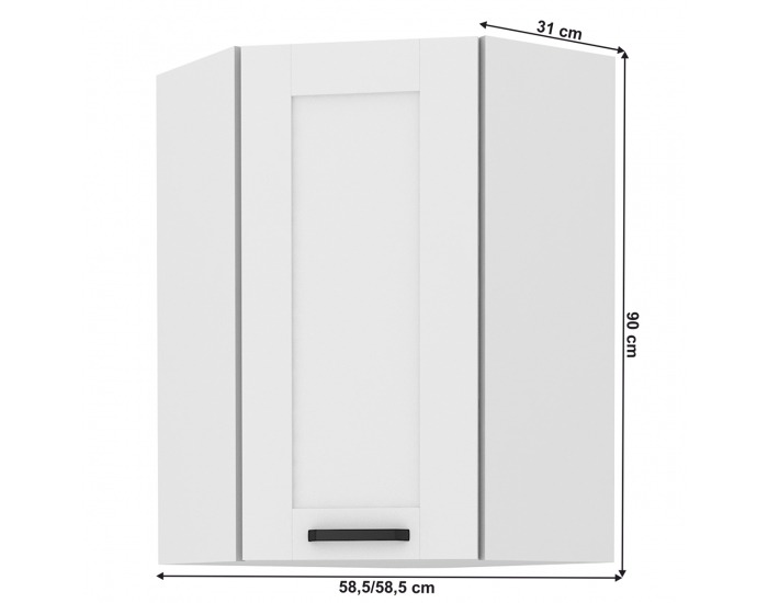 Horná rohová kuchynská skrinka Lula 58x58 GN-90 1F - biela
