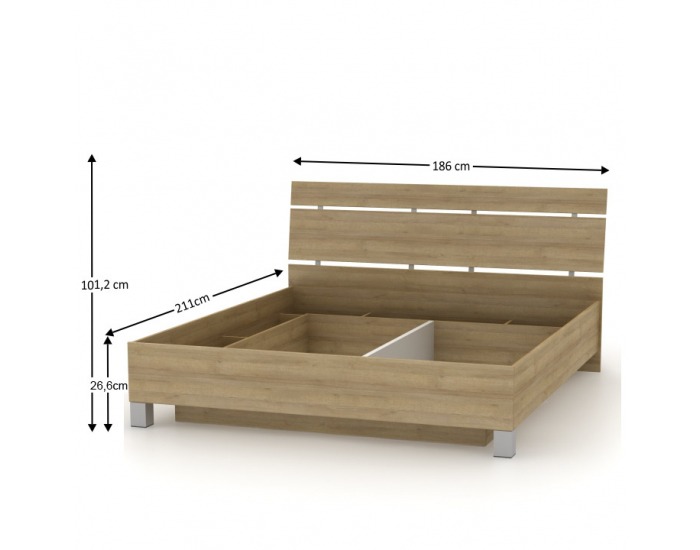 Posteľový rám s úložným priestorom Luna 180 180x200 cm - dub riviera
