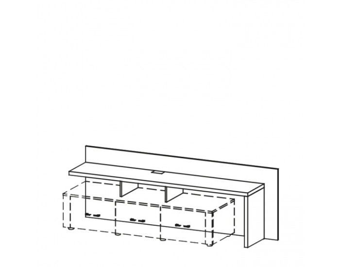 Horná polička k TV stolíku Luna LU P - wenge