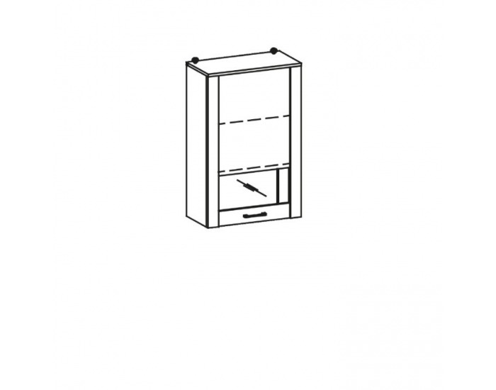 Vitrína na stenu Luna LU-W1 L - wenge