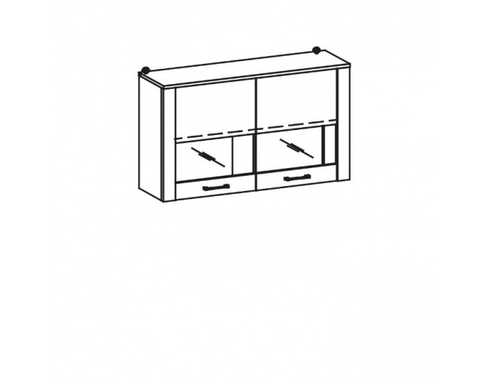 Vitrína na stenu Luna LU-W2 - wenge