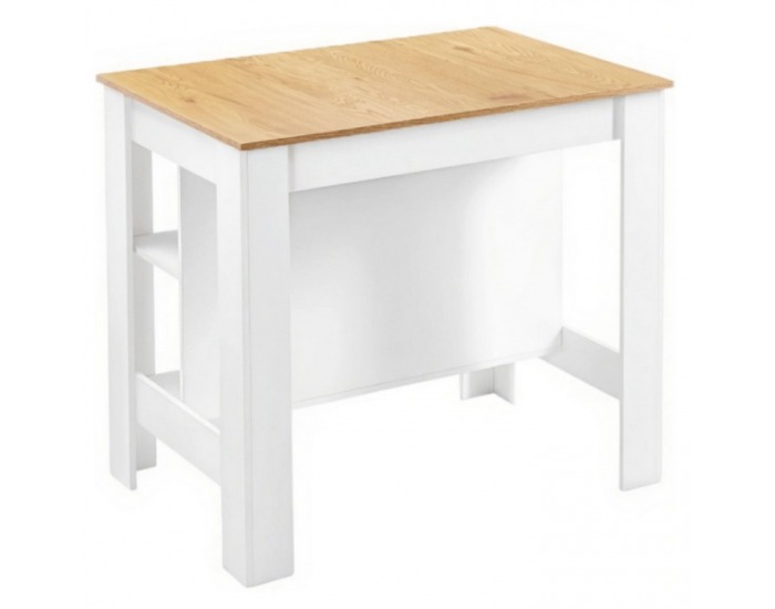 Kuchynský ostrovček Lunan - dub / biela