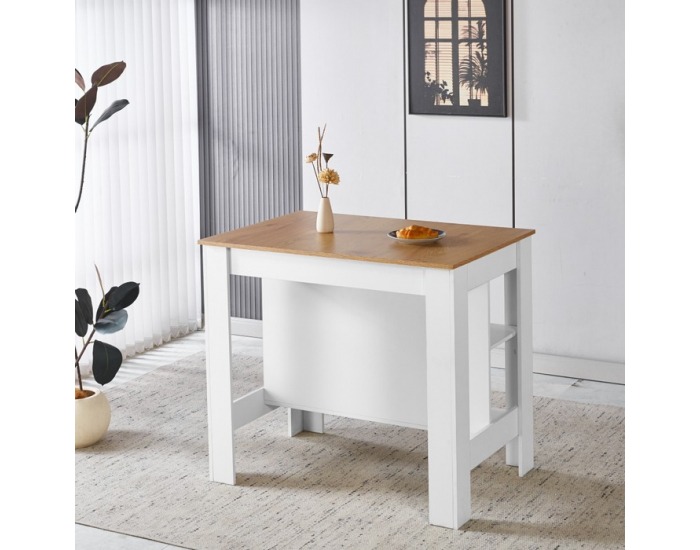 Kuchynský ostrovček Lunan - dub / biela