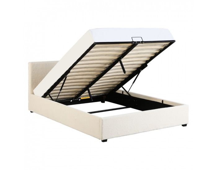Čalúnená manželská posteľ s roštom Lunela 180 - biela