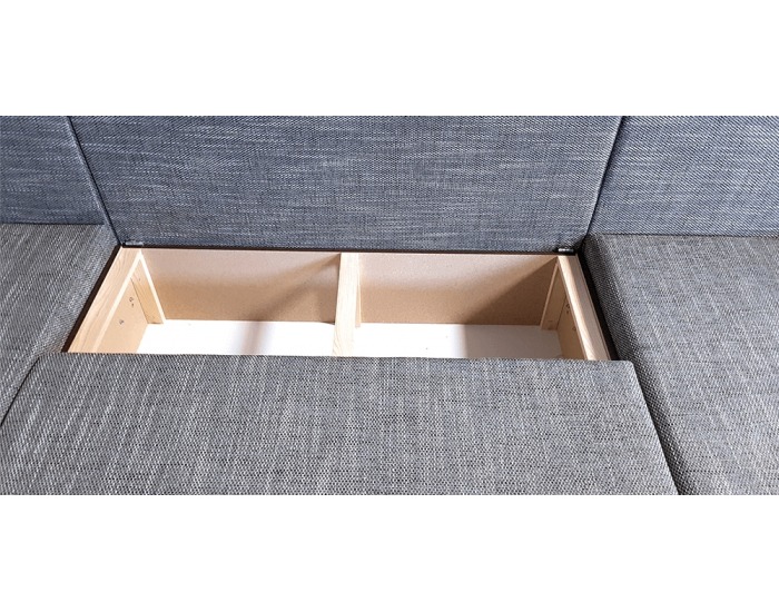 Rohová sedačka U s rozkladom Luny Roh U L/P - biela / sivohnedá