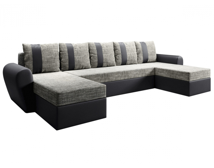 Rohová sedačka U s rozkladom Luny Roh U L/P - čierna / sivohnedá