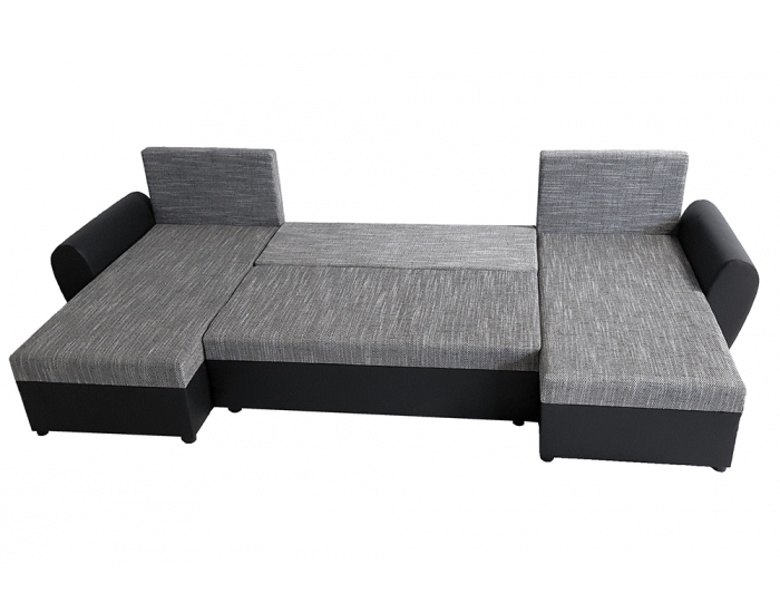 Rohová sedačka U s rozkladom Luny Roh U L/P - čierna / sivohnedá