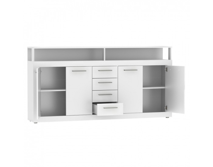 Štvordverová komoda so zásuvkami Lunysa 2 New - biela