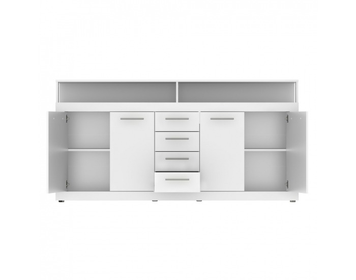 Štvordverová komoda so zásuvkami Lunysa 2 New - biela