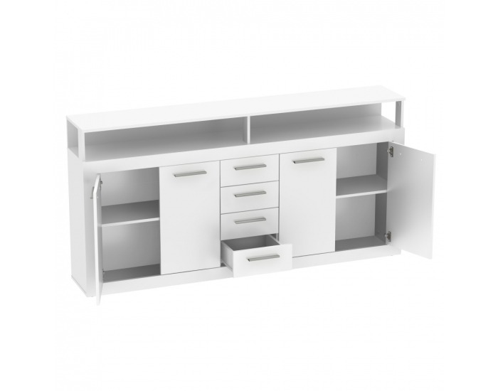 Štvordverová komoda so zásuvkami Lunysa 2 New - biela