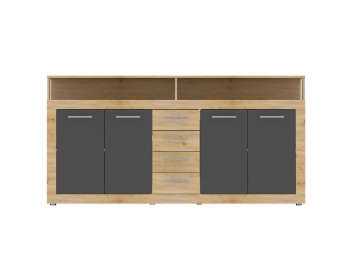 Štvordverová komoda so zásuvkami Lunysa 2 New - dub artisan / grafit
