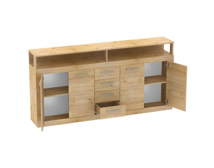 Štvordverová komoda so zásuvkami Lunysa 2 New - dub artisan