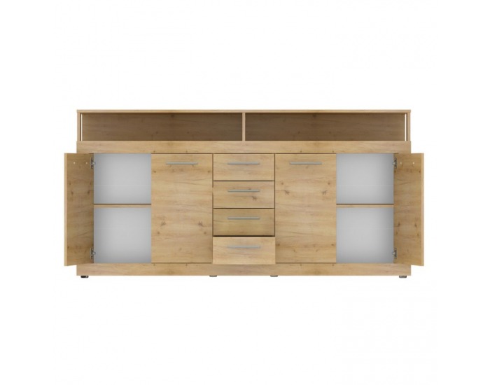 Štvordverová komoda so zásuvkami Lunysa 2 New - dub artisan
