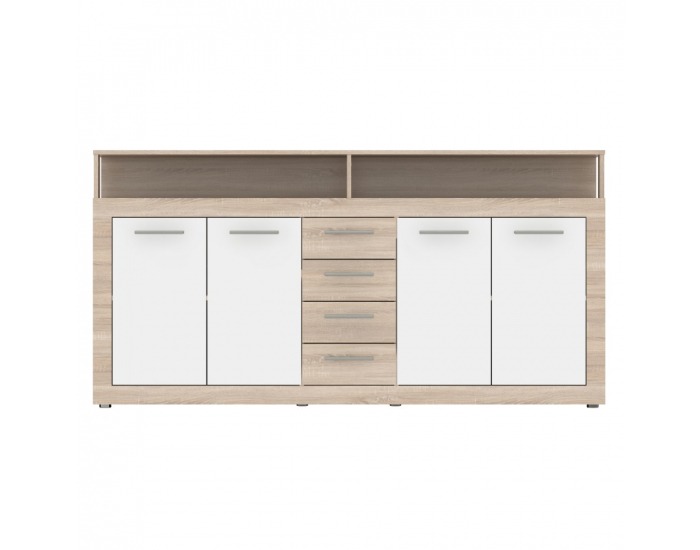 Štvordverová komoda so zásuvkami Lunysa 2 New - dub sonoma / biela