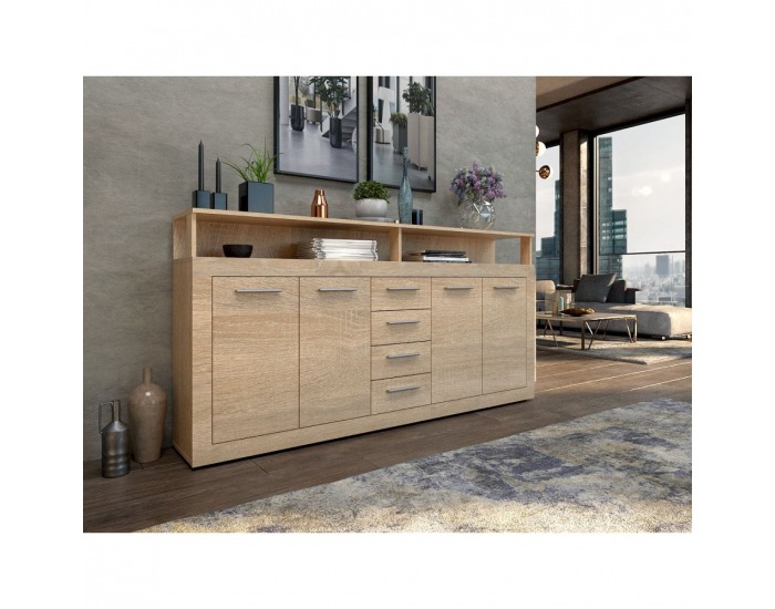 Štvordverová komoda so zásuvkami Lunysa 2 New - dub sonoma