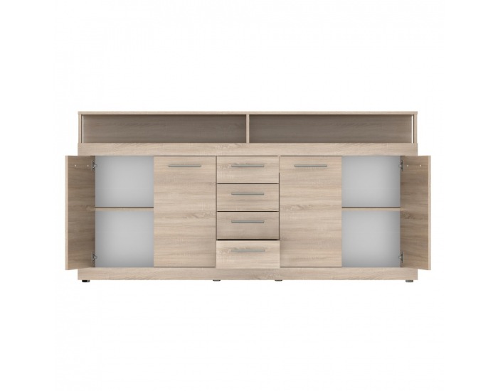 Štvordverová komoda so zásuvkami Lunysa 2 New - dub sonoma