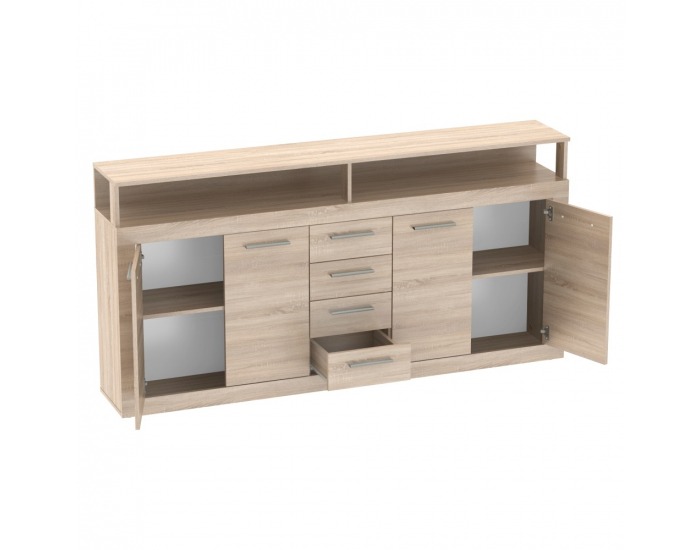 Štvordverová komoda so zásuvkami Lunysa 2 New - dub sonoma
