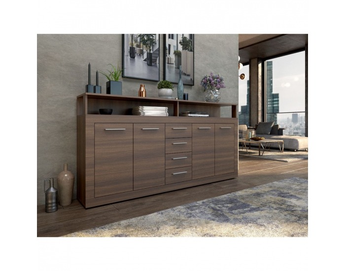 Štvordverová komoda so zásuvkami Lunysa 2 New - orech tabacco