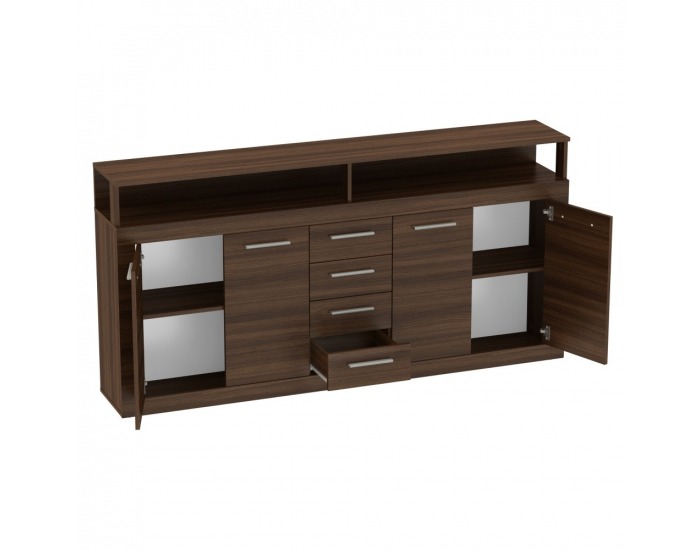 Štvordverová komoda so zásuvkami Lunysa 2 New - orech tabacco