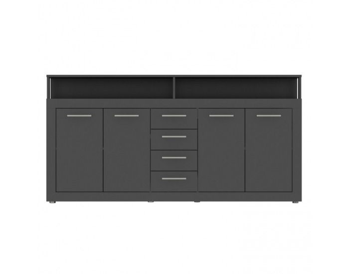 Štvordverová komoda so zásuvkami Lunysa - grafit