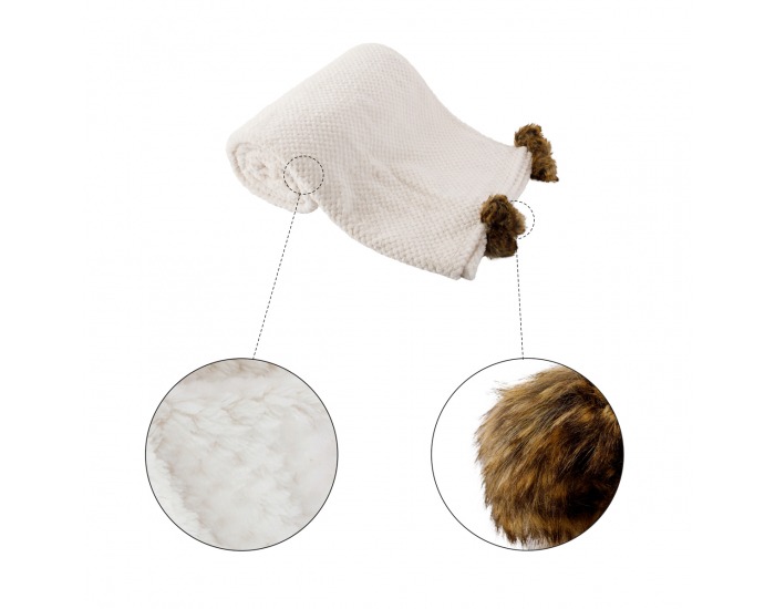 Plyšová deka Lusen 150x200 cm - smotanová